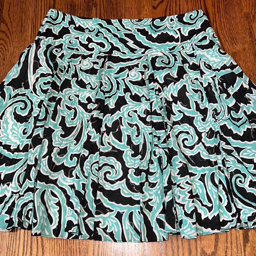 INC women’s skirt: black and mint green with clear sequins size 12 NWOT